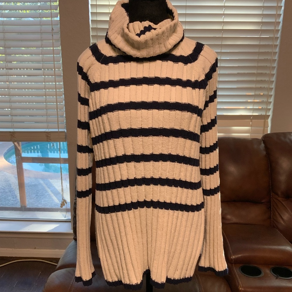 Altar'd State Ribbed Knit Sweater in Cream and Black